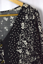 Load image into Gallery viewer, Reworked Black White Floral Print Dress