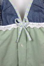 Load image into Gallery viewer, Reworked Green Tie Up Top