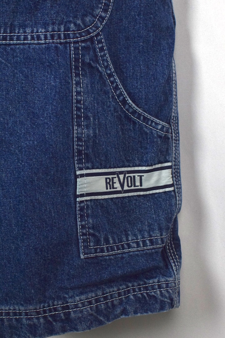 Revolt Brand Short Denim Overalls