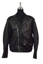 Load image into Gallery viewer, Black Leather Biker Jacket