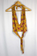 Load image into Gallery viewer, Reworked Rose Print Tie-Up Top