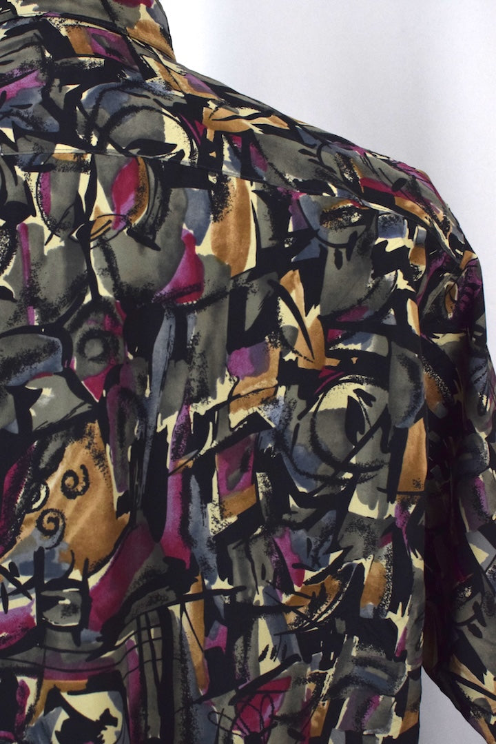 Goldas Brand Abstract Print Silk Shirt