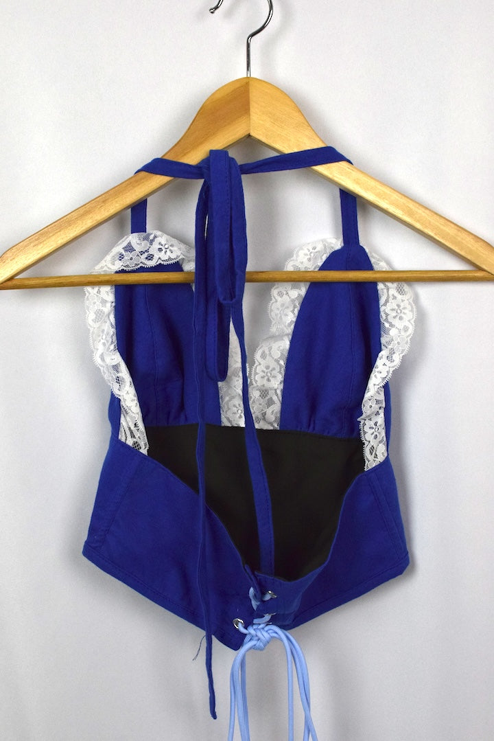 Reworked Nike Brand Tie Up Corset Style Top