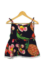 Load image into Gallery viewer, Reworked Floral Print Baby Doll Tie Up Top