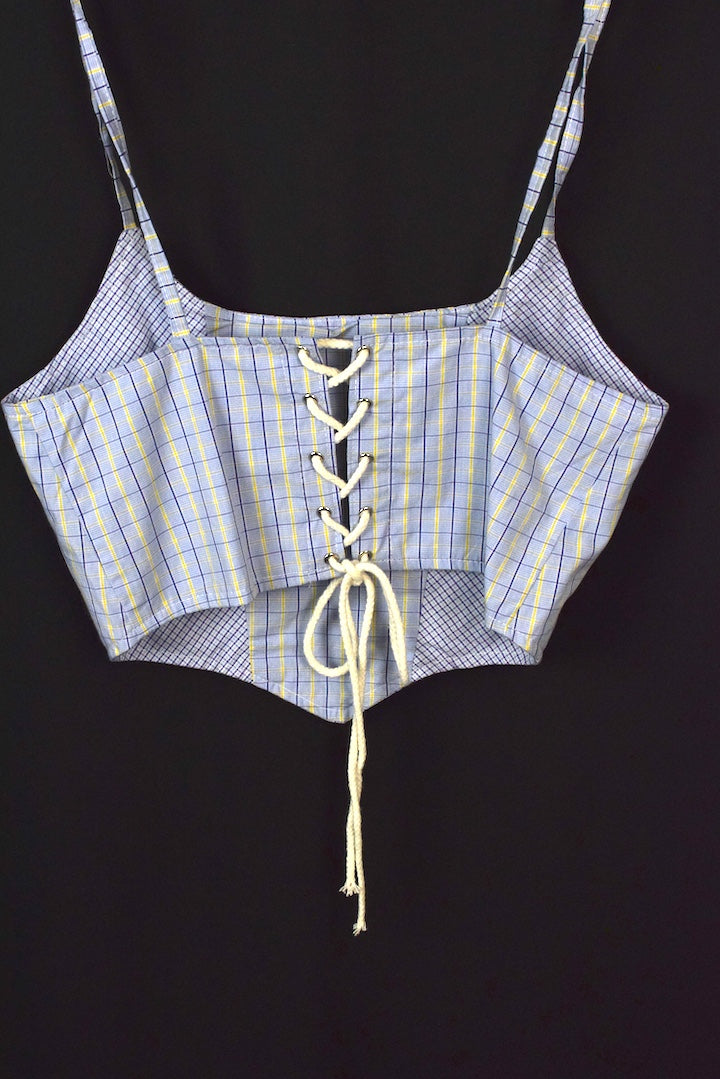 Reworked Ralph Lauren Brand Corset Style Top