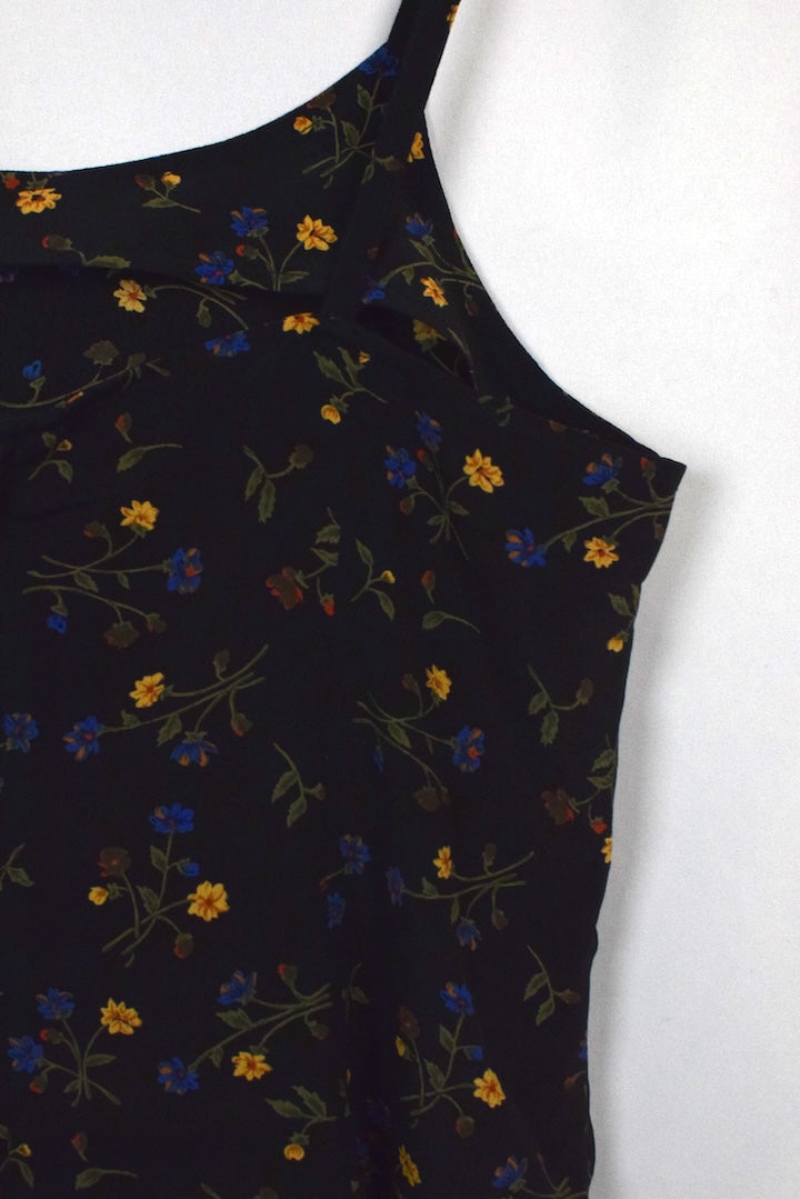 Black Floral Print Dress