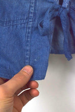 Load image into Gallery viewer, Reworked Denim Tie-Up Top
