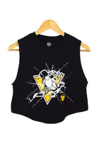 Load image into Gallery viewer, Reworked Pittsburgh Penguins NHL Crop T-shirt
