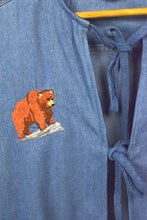 Load image into Gallery viewer, Reworked Denim Tie Up Top