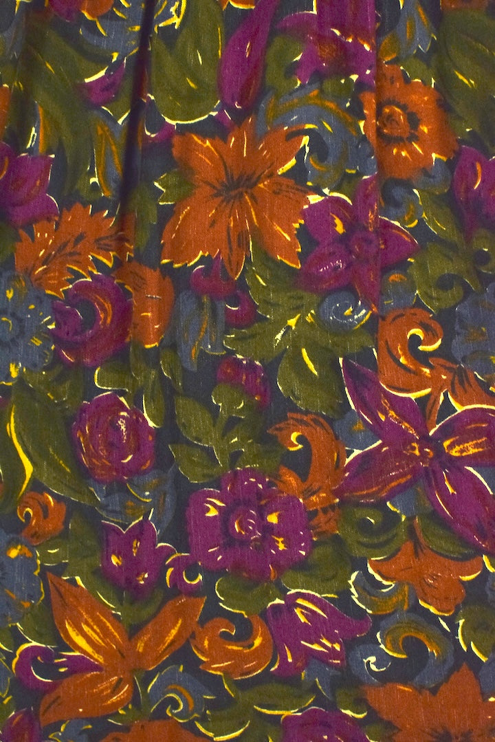 90s Floral Print Skirt