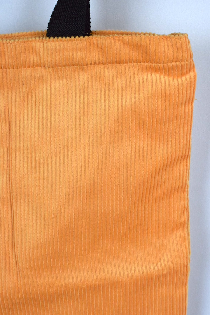 Reworked Orange Corduroy Zip Tote Bag