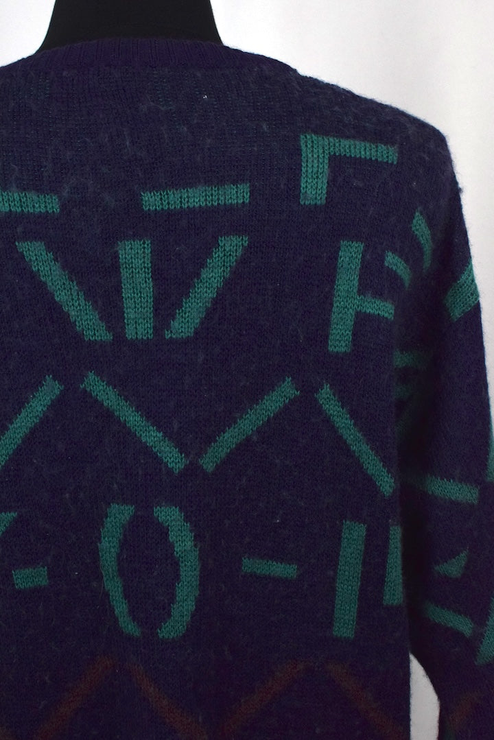 Abstract Print Knitted Jumper