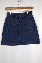 Load image into Gallery viewer, Rose Print Denim Mini Skirt