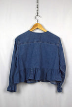 Load image into Gallery viewer, Reworked Denim Tie-Up Top