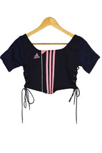 Load image into Gallery viewer, Reworked Adidas Brand Crop Top