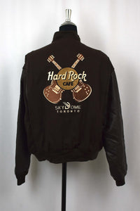90s Hard Rock Cafe Toronto Letterman Bomber Jacket