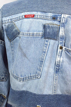 Load image into Gallery viewer, Reworked Patchwork Cropped Denim Jacket