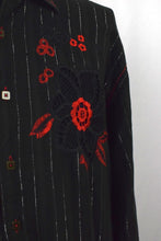 Load image into Gallery viewer, 70s/80s Black Floral Shirt