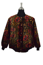 Load image into Gallery viewer, Rose Print Velvet Jacket