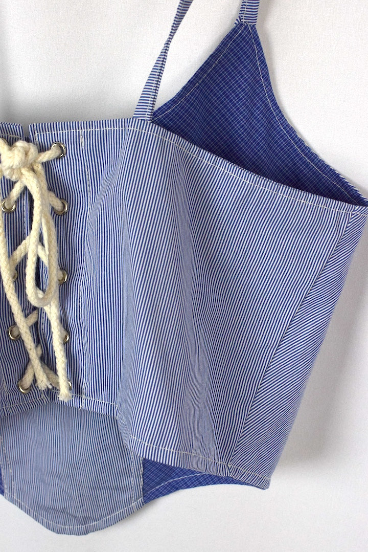 Reworked Ralph Lauren Brand Corset Style Top