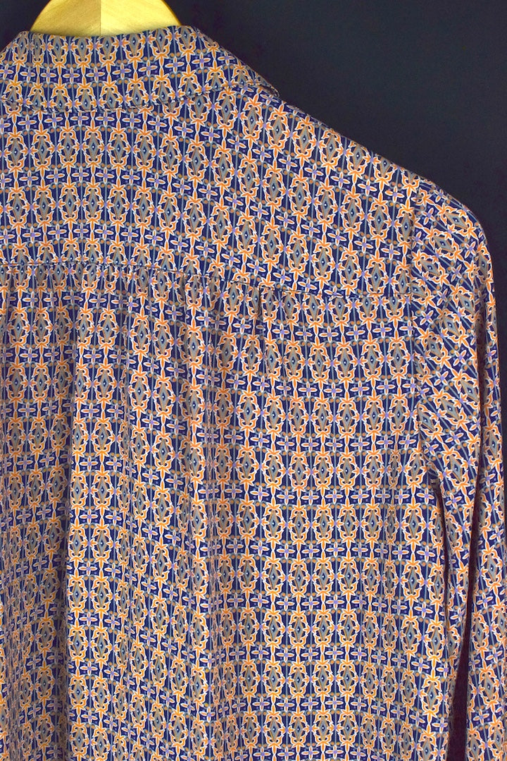 Reworked Abstract Print Blouse