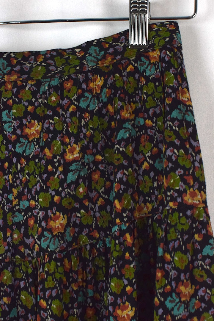 Multicoloured Floral Print Skirt