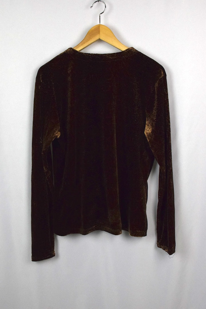 Snake Print Velour Top