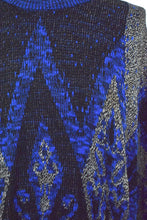 Load image into Gallery viewer, Black and Blue Knitted Jumper
