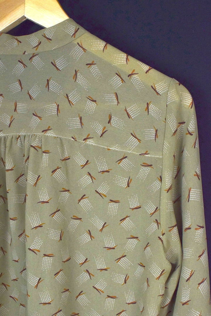 Reworked Cirlcle Cross Print Blouse