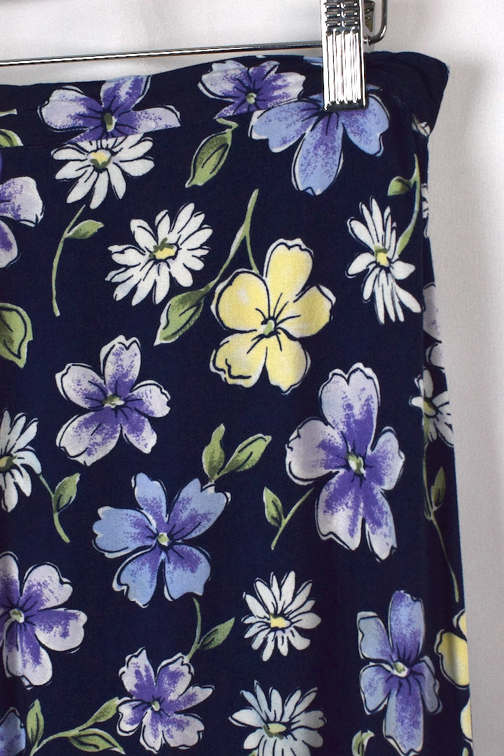 Reworked Floral Print Skirt