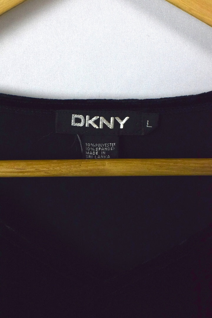 DKNY Brand Velour Top