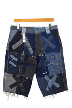 Load image into Gallery viewer, Reworked Denim Patchwork Shorts