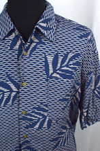 Load image into Gallery viewer, Blue Leaf Print Hawaiian Shirt