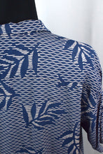 Load image into Gallery viewer, Blue Leaf Print Hawaiian Shirt