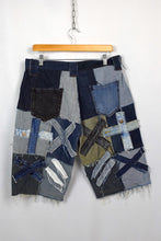 Load image into Gallery viewer, Reworked Denim Patchwork Shorts