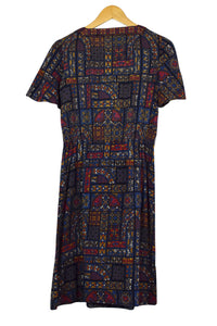 Reworked Abstract Print Dress