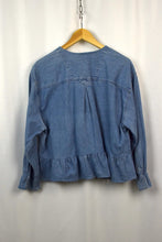 Load image into Gallery viewer, Reworked Tie Up Denim Top