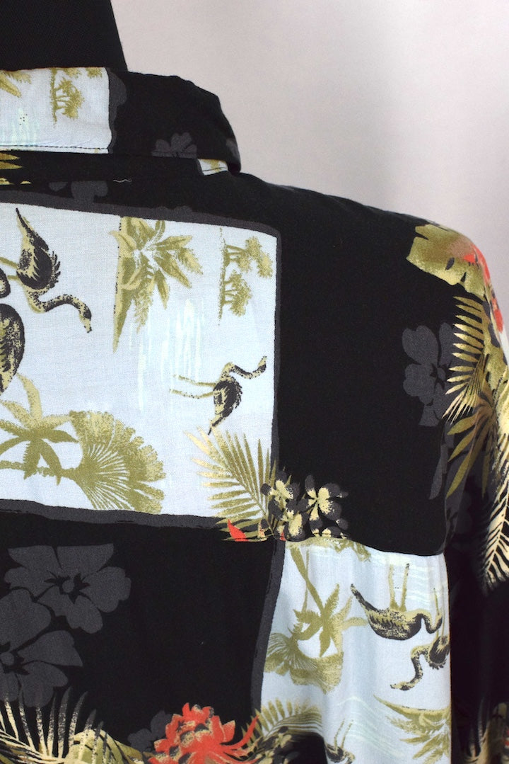 Tropical Island Print Hawaiian Shirt