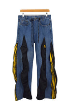 Load image into Gallery viewer, Reworked Adidas Brand Zip Up Track Jeans