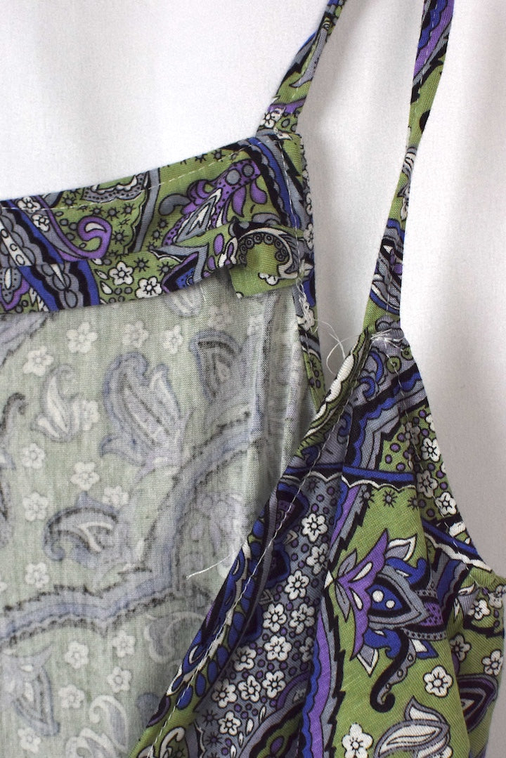 Reworked Paisley Print Tie Up Top
