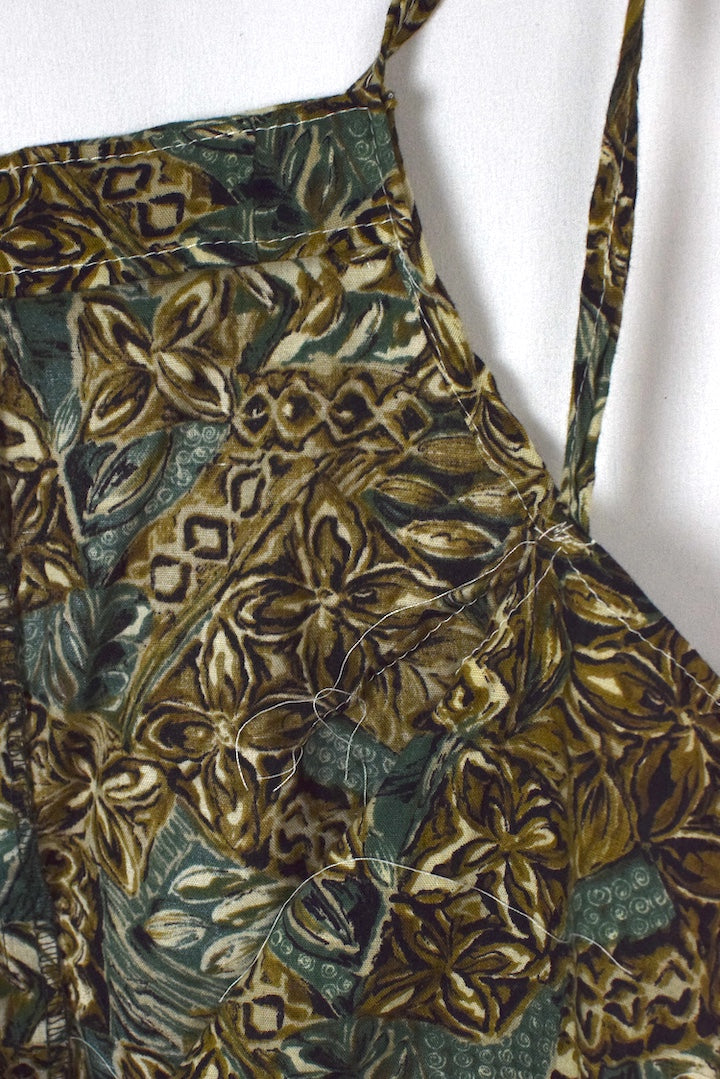 Reworked Abstract Floral Print Tie up Top