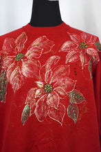 Load image into Gallery viewer, 80s Christmas Poinsettia Sweatshirt