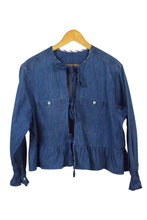 Load image into Gallery viewer, Reworked Tie Up Denim Top
