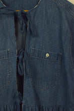 Load image into Gallery viewer, Reworked Tie Up Denim Top