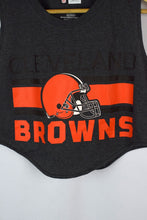 Load image into Gallery viewer, Reworked Cleveland Browns NFL Cropped Sleeveless T-shirt

