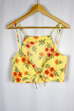 Load image into Gallery viewer, Reworked Yellow Tie Up Top