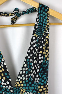 Reworked Dots Pattern Tie Up Top