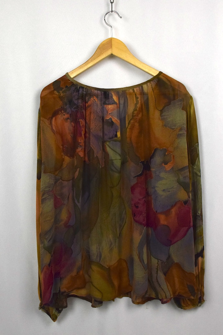 80s/90s Abstract Print Blouse