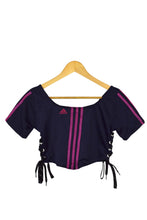 Load image into Gallery viewer, Reworked Adidas Brand Crop Top