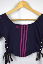 Load image into Gallery viewer, Reworked Adidas Brand Crop Top